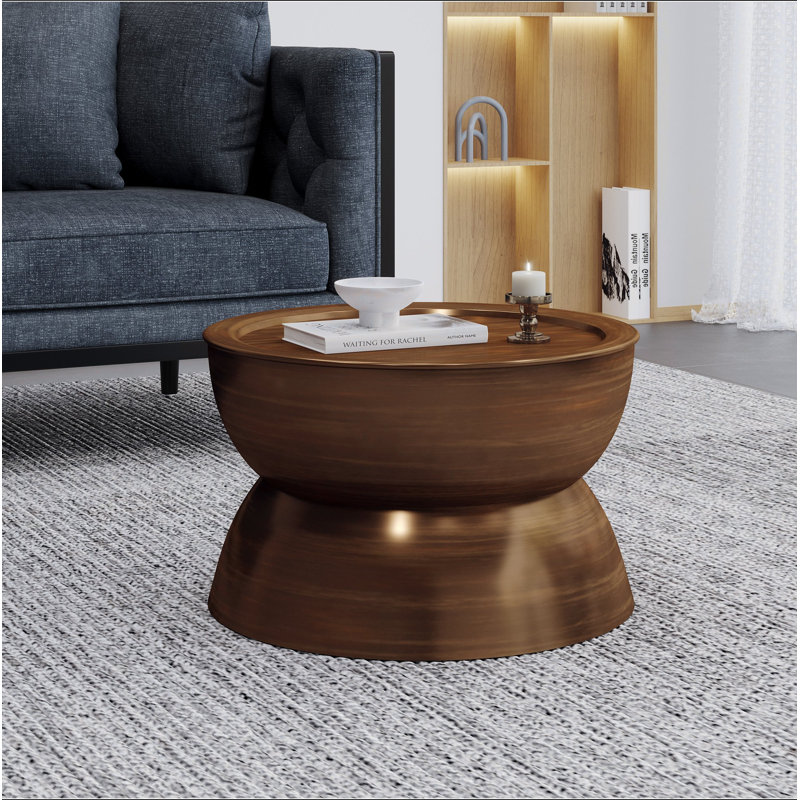 Table basse en métal martelé, Brown / Antique Bronze