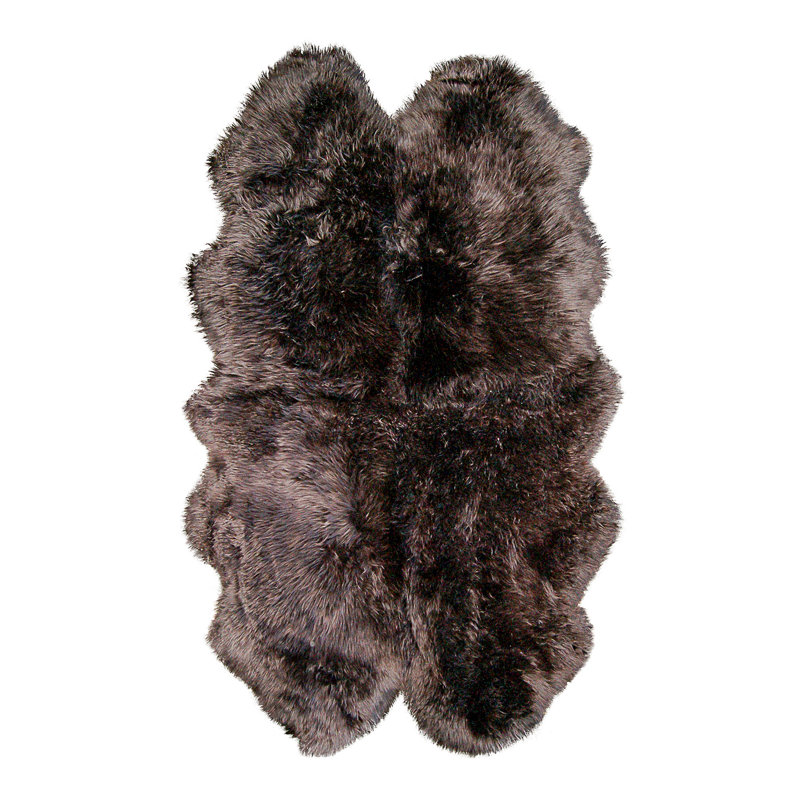 Tapis chocolat en peau de mouton Felton