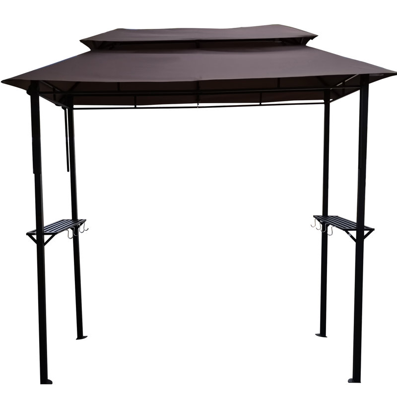 Grill Gazebo Tent With Material - Stay Dry In Rain Spacious Shelving Organize Your Grilling Area, Brown