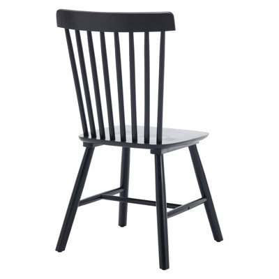Ensemble de table de salle à manger en bois massif, table de salle à manger rectangulaire en pin vieilli et chaises à dossier en lattes Windsor pour cuisine / salle à manger