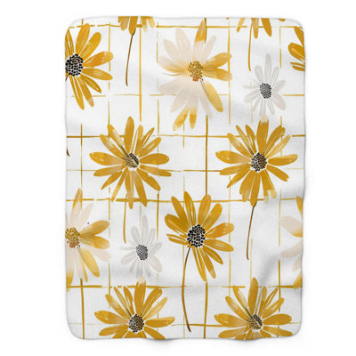 Bloom Plaid - Couverture sherpa de qualité supérieure 1 pièce