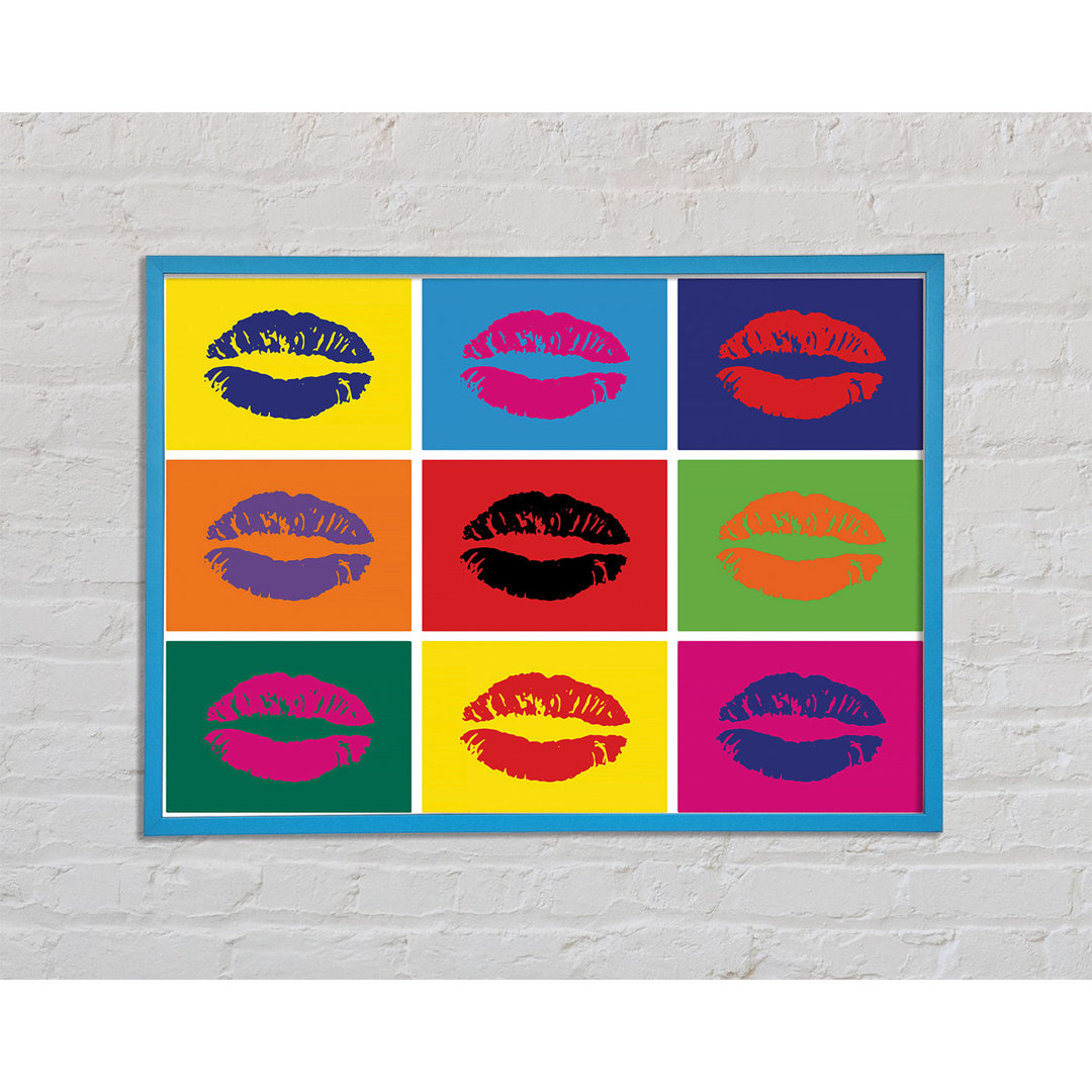 Lippen Pop Art Gerahmter Druck Wandkunst