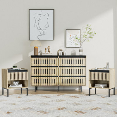 3-Piece Bedroom Set 6 Drawer Dresser And 2 Nightstands by Ebern Designs