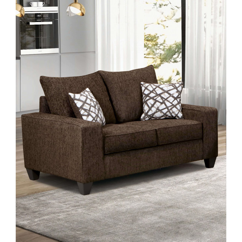 Causeuse l 61,4 po contemporaine, chocolat