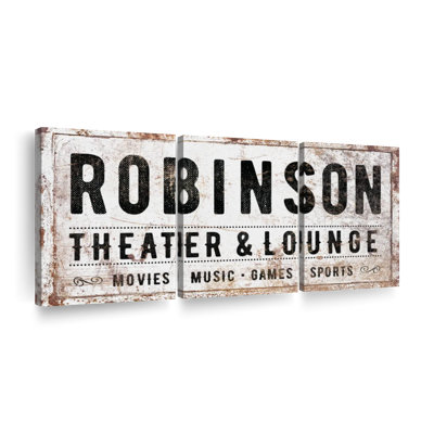 " Robinson Theater Typography Multi Piece Canvas Print " 3 - Pieces