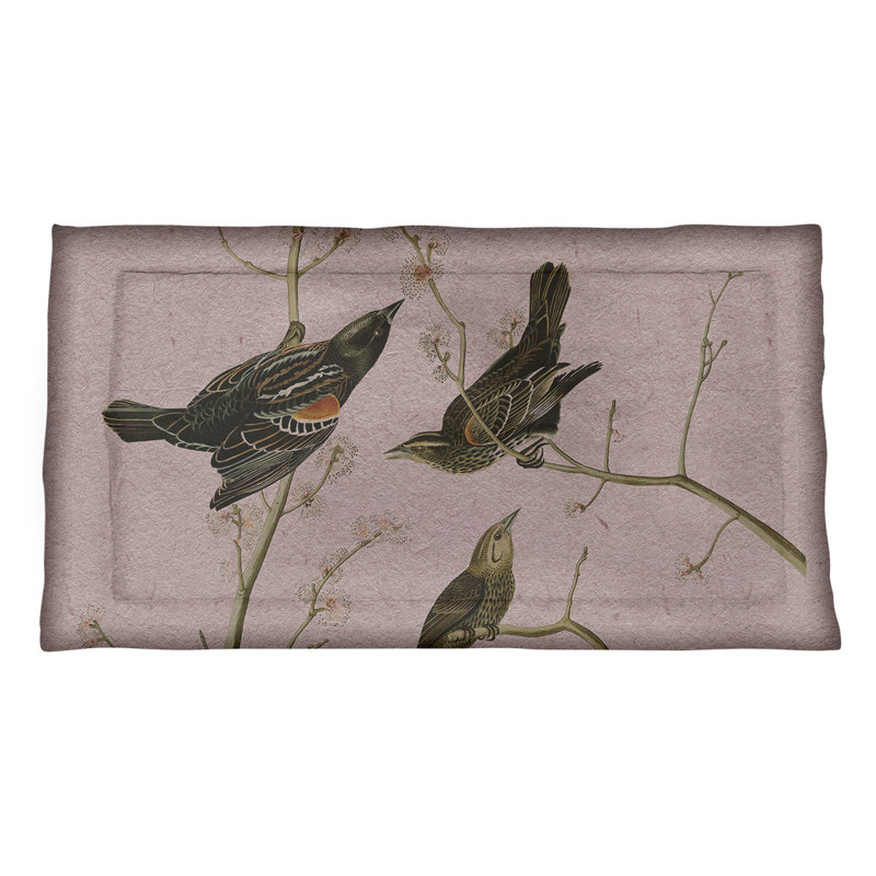 Taie décorative John James Audubon, Polyester, Grand lit, Rose