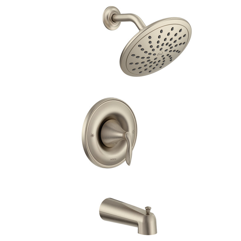 Eva Pressure Balance Tub and Shower Faucet with Lever Handle, Brushed Nickel