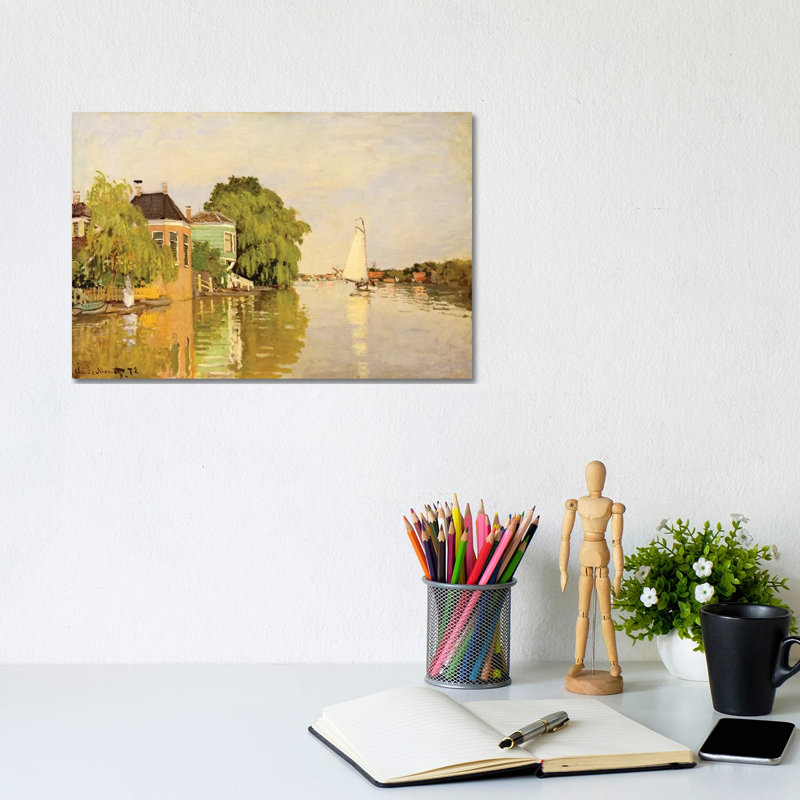 Houses On The Achterzaan by Claude Monet - Wrapped Canvas Print, 20.32 cm H x 30.48 cm W