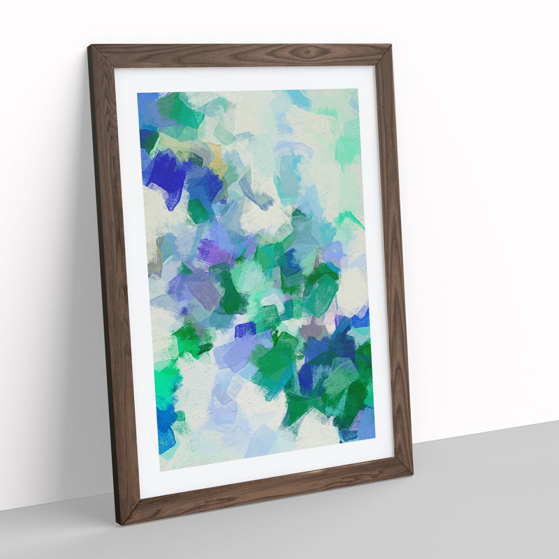 Pressure Drop Abstract - Wall Art, 66cm H x 48cm W, Walnut Framed, White