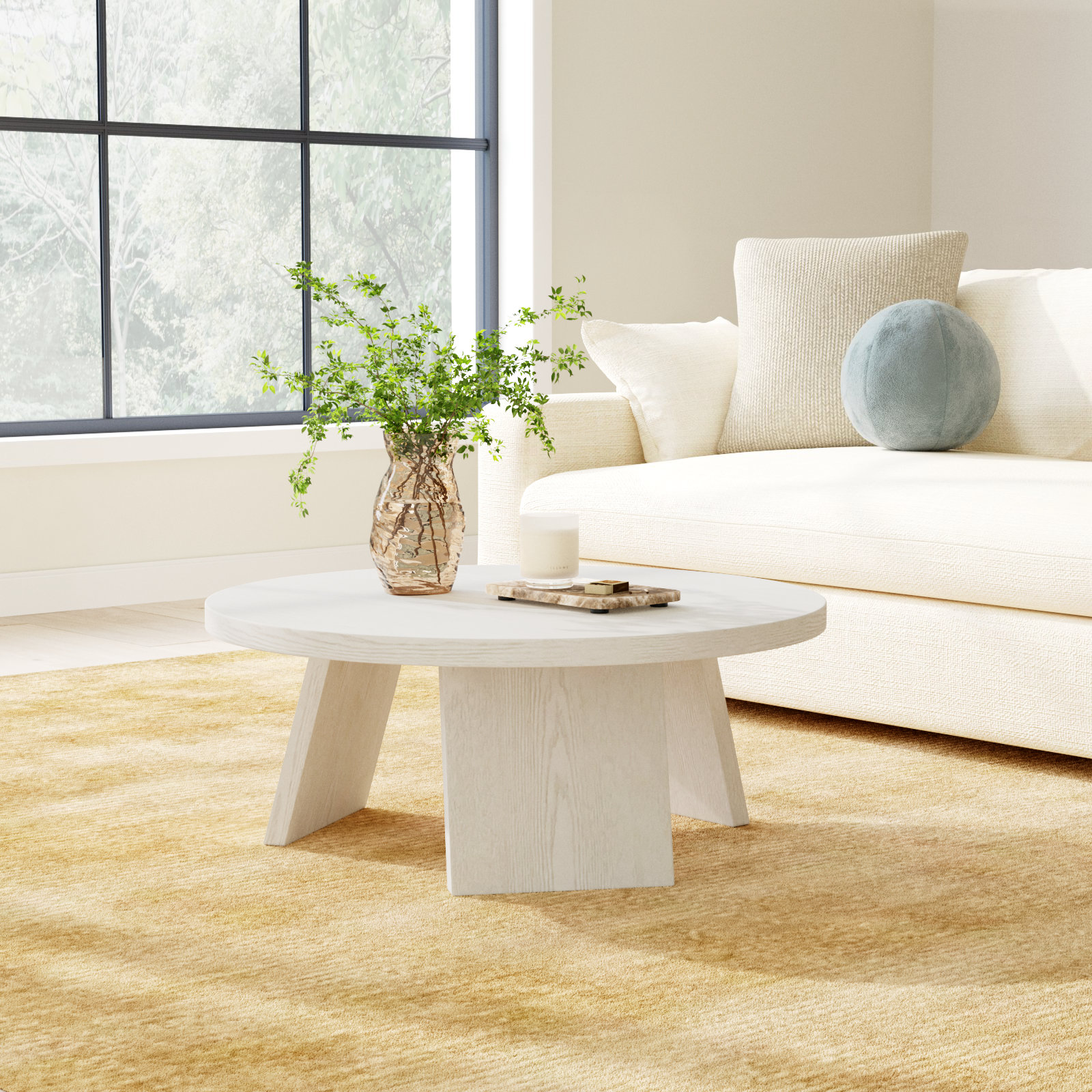 Mattelynn 36" Coffee Table, White Washed