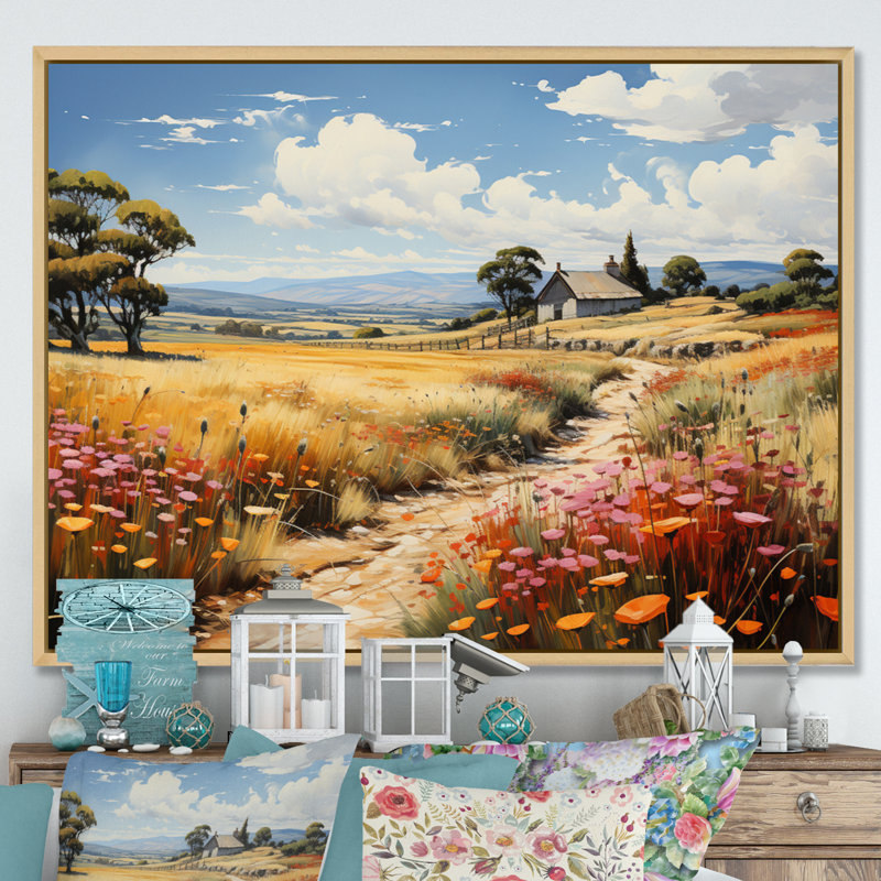 Farm Summer Fauvist Field IV, H 24 po x l 32 po x P 1 po, Cadre naturel flottant