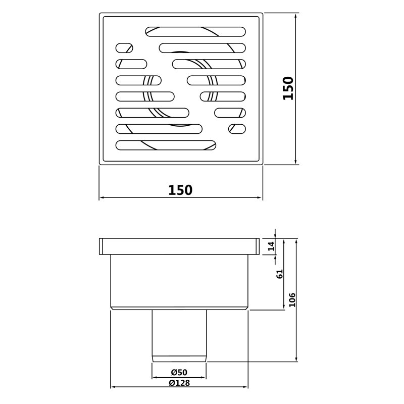 Clarisabel 15cm Grid Waste