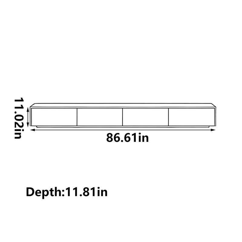 Simple white fashion home TV cabinet, 86.61"