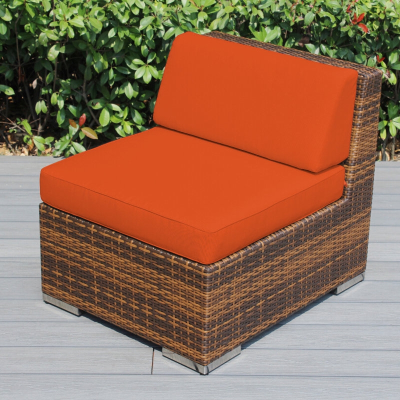 Chaise de patio avec coussins Billyjo, Toile Sunbrella® toscan, Noir
