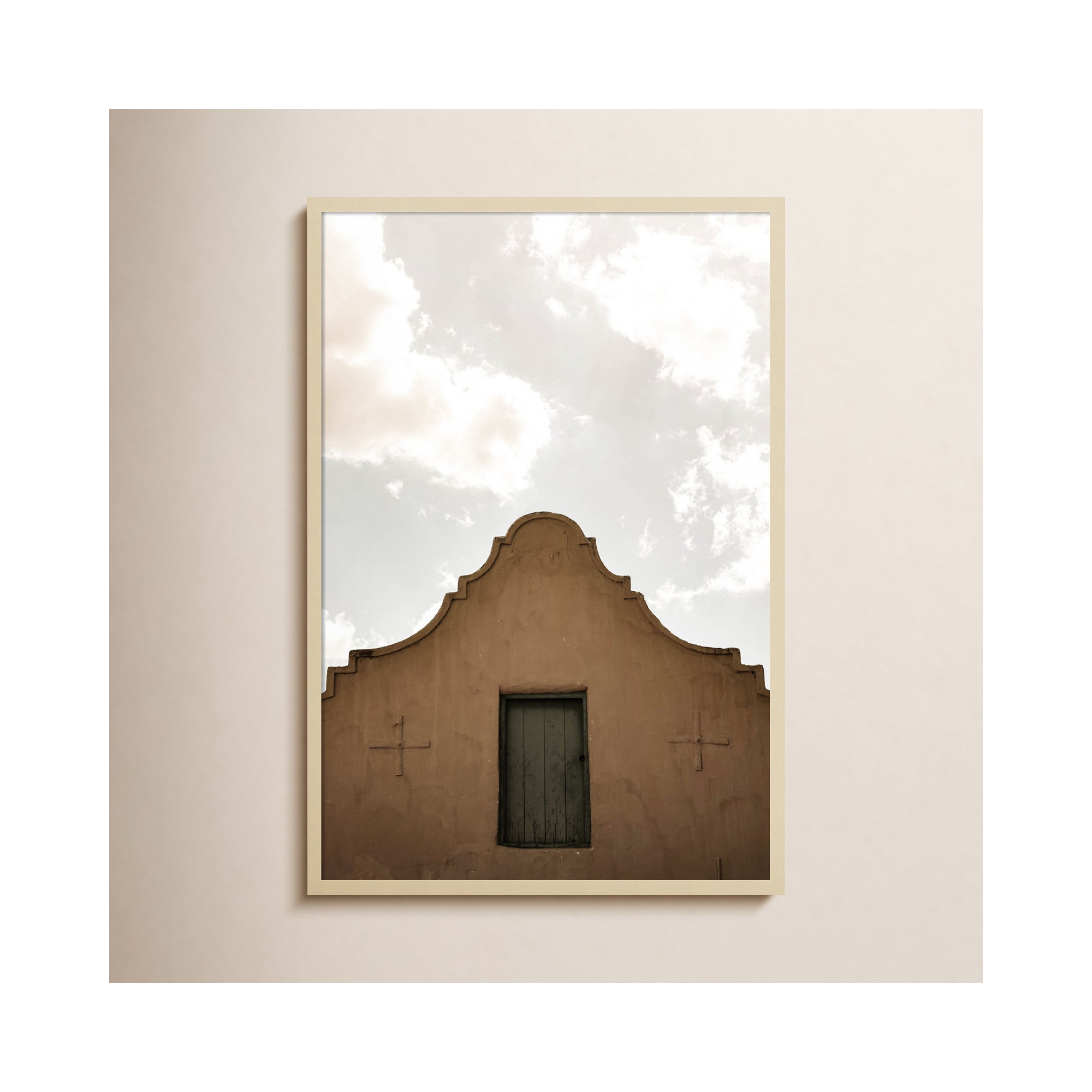 Settlers Shelter by Shot by Clint Wood Framed Wall Art Print, 41" H x 28" W, Brown