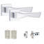 6 Pairs Modern Aura Design Premium Door Handles on Square Rose in Antique Brass Finish