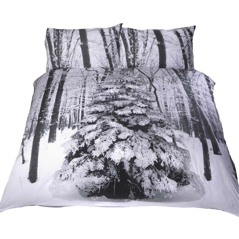 Goodson Grey White Duvet Cover Set, Single Duvet Cover + 1  Pillowcase
