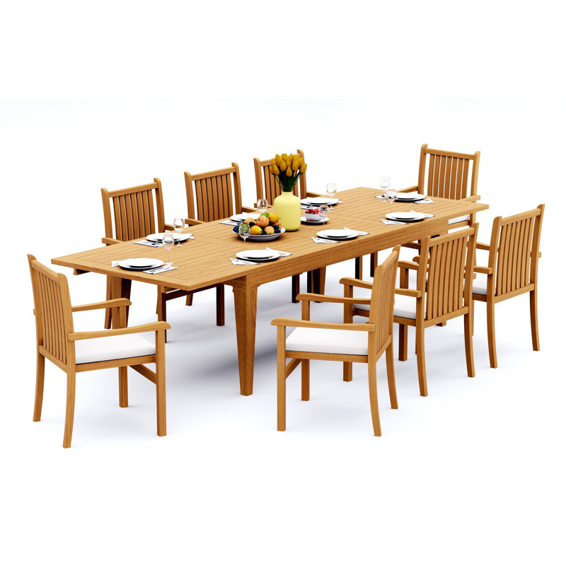 Teak Wood Patio Dining Set with, 8