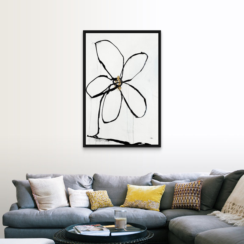Reproduction d’art sur toile « floral Fancy II » par Joshua Schicker, Cadre flottant noir, H 50 po x l 34 po x P 1,75 po