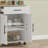 Kitchen Island with Storage, Rolling Kitchen Trolley with Power Outlets and USB Ports, Microwave Rack with Towel and Spices Shelf, White-30889026