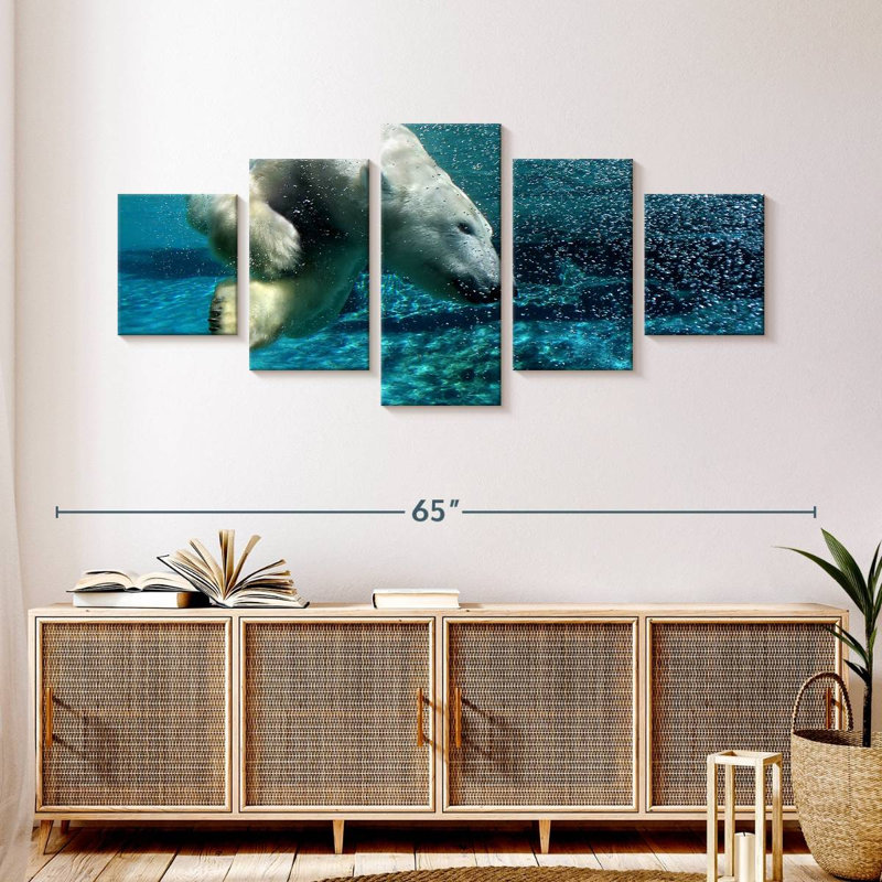 Diving Polar Bear, 24" H x 55" W