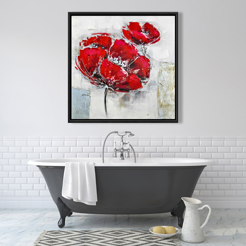 " Abstract And Texturized Red Flowers "