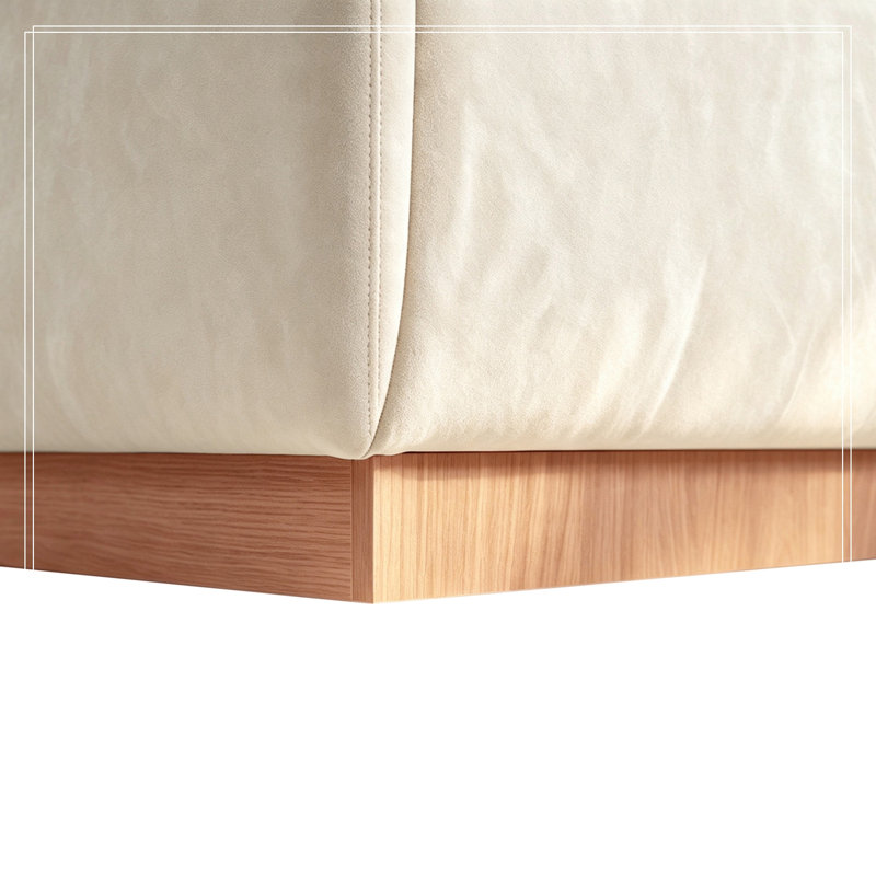 Velours rembourré en velours avec rangement à plateau rabattable, Beige