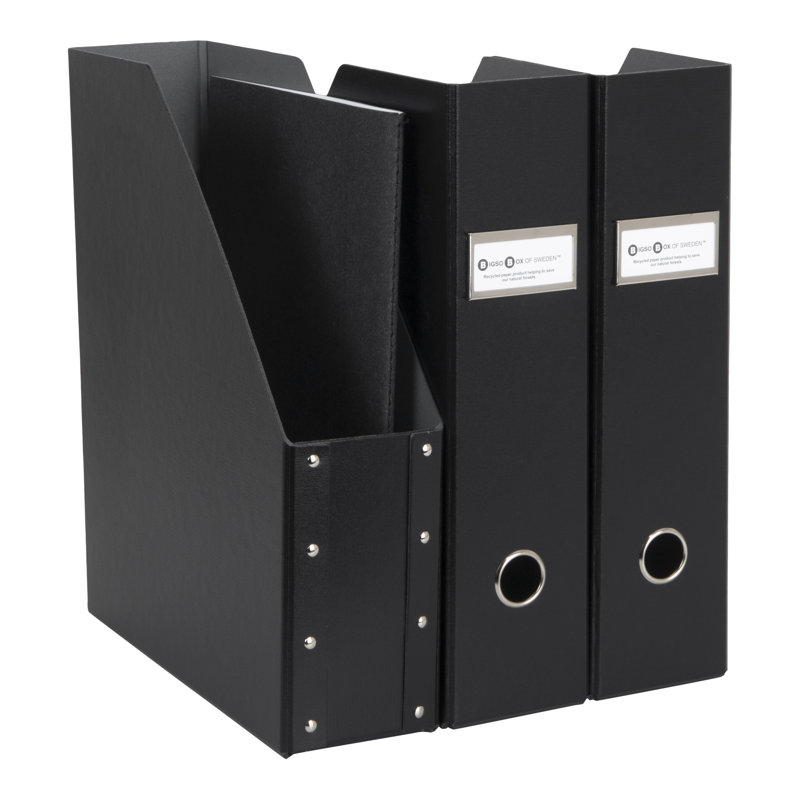 Boîtes de rangement verticales pour magazines Bigso Fiona - 3 pièces, Blanc