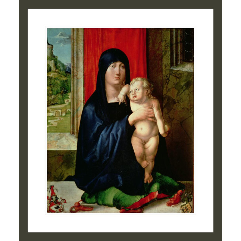 «Madonna and Child» par Albrecht Dürer, impression giclée encadrée, H 27,89 po x l 23,5 po