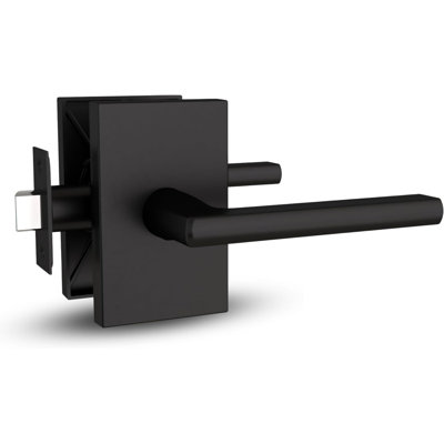 Mega Handles Glamor Passage Door Lever with Hidden Magnetic Latch, 1 Pack - Non-Locking Handle for Hall/Closet - Matte Black