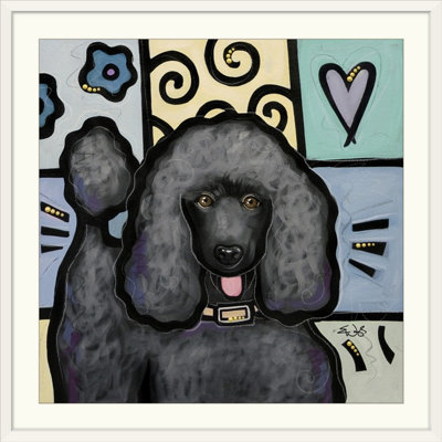 «Dunadry Standard Poodle Black Pop Art» par Eric Waugh - impression d'art graphique