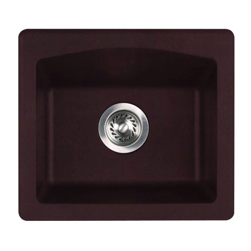 Évier de cuisine à rouler 16 po x 18 po granite, Espresso
