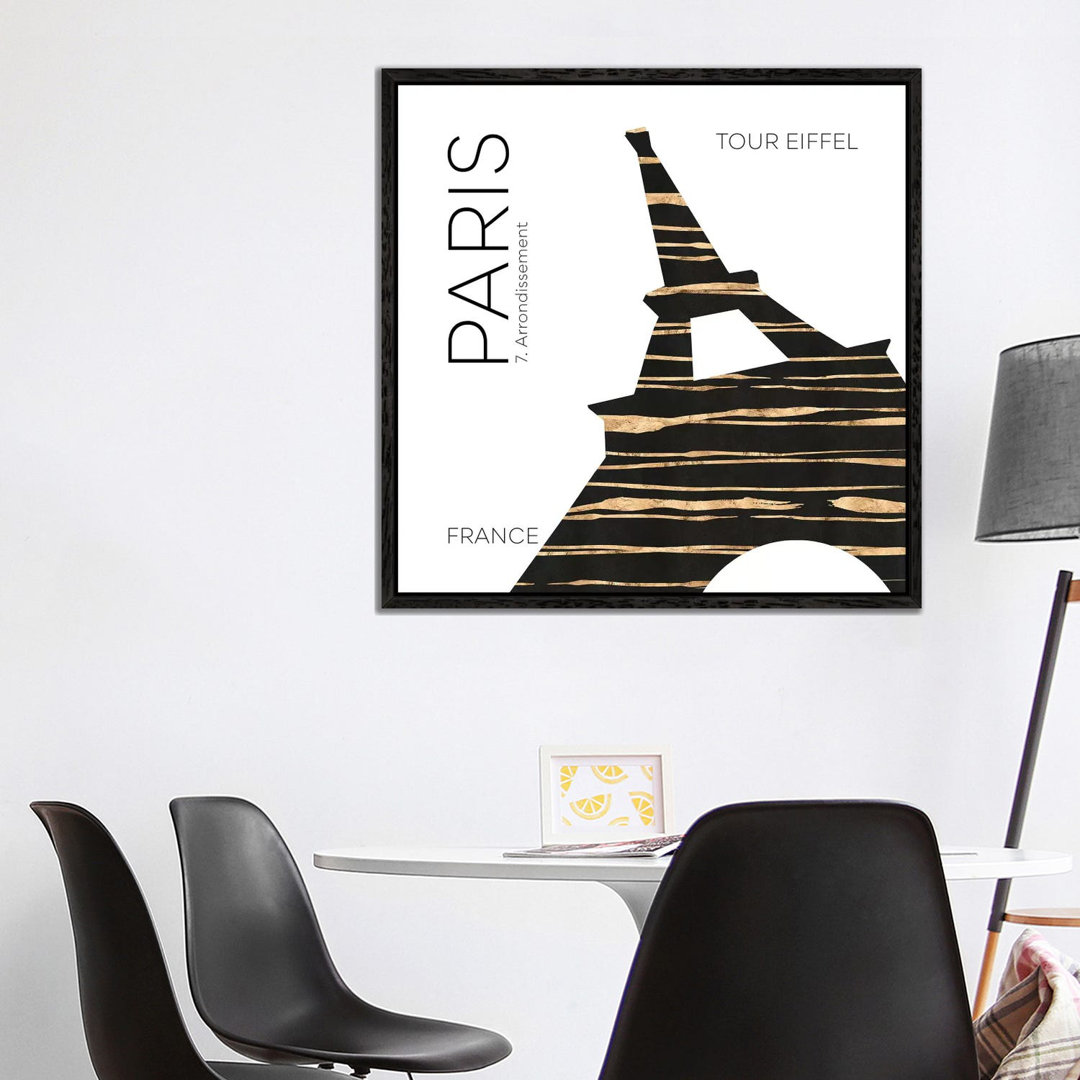 Urban Art Paris Eiffel Tower by Melanie Viola - Print on Canvas