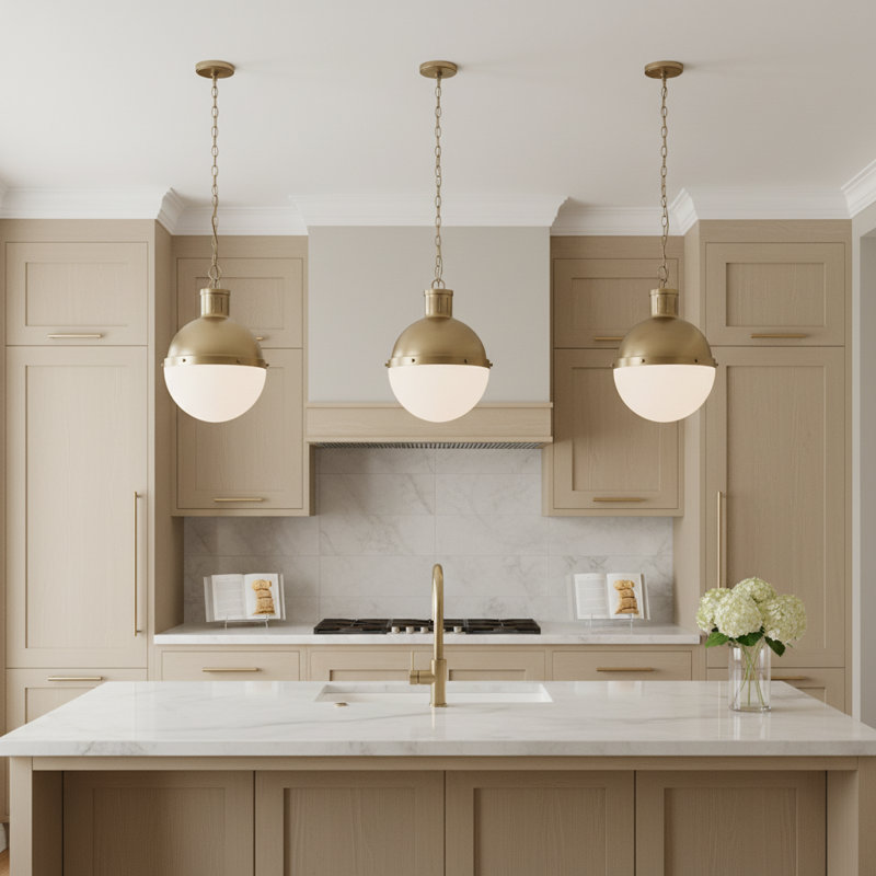 Geoffrey 1-Light Globe Pendant with Steel Fixture, No , Satin Bronze, 18" H x 13.25" W x 13.25" D