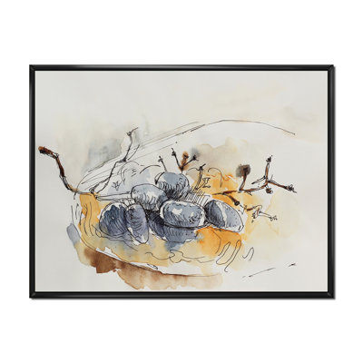 " Dark Blue Grapes On An Orange Plate "