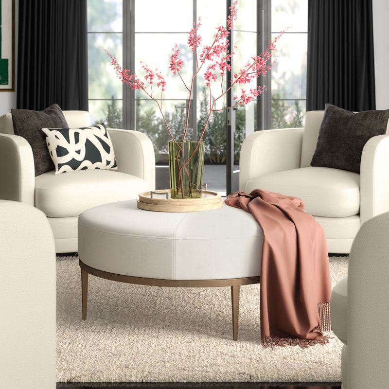 Urban Round Leather Ottoman