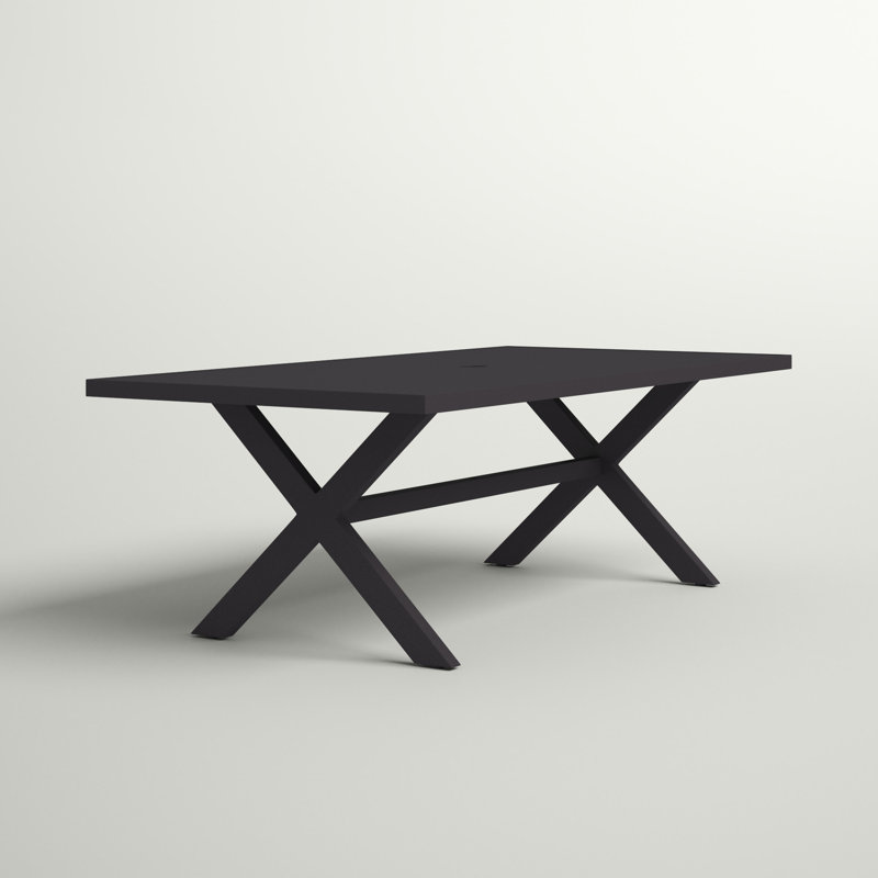 Adasha Rectangular Metal Outdoor Dining Table