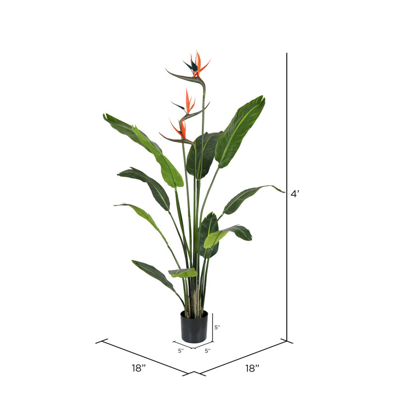 Tiny Faux Bird of Paradise Palm Tree with Lights