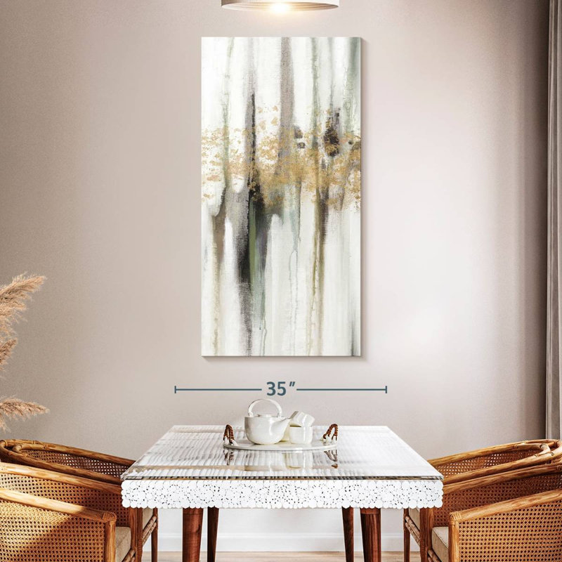 Falling Gold Leaf I, 54" H x 27" W