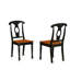 Ensemble de table de salle à manger 5 pièces comprenant une table de cuisine ronde avec piédestal et 4 chaises, noir et cerise-1247586735-1228959441