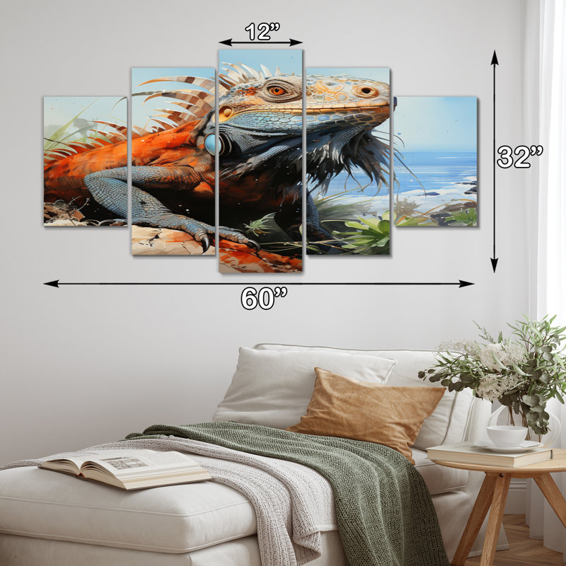 Pluvial - animaux, reproduction sur toile - 5 panneaux