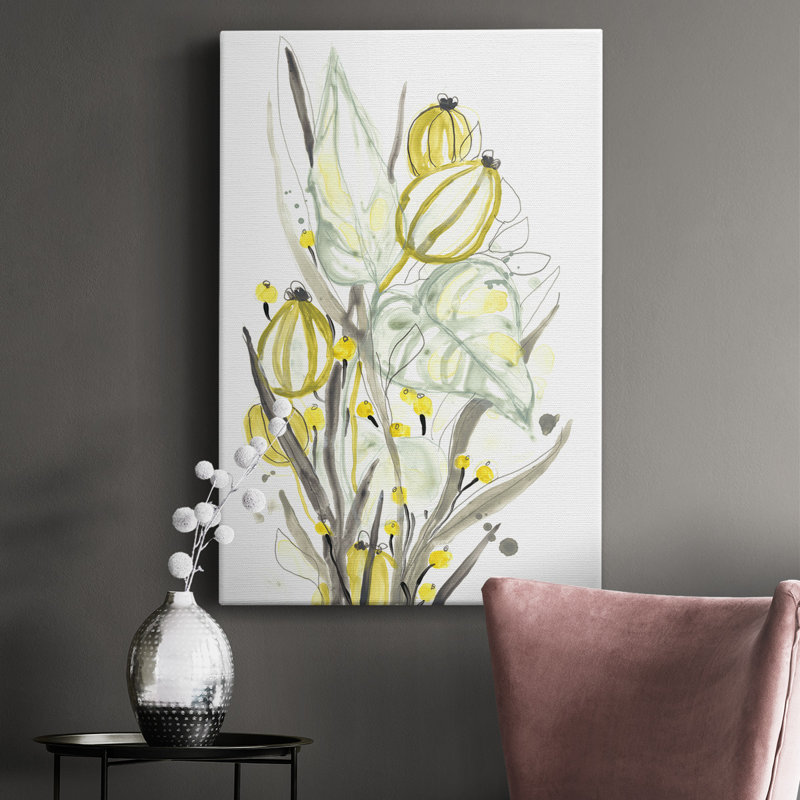 Ethereal Citron I - Wrapped Canvas Painting, 36" H x 24" W x 1" D