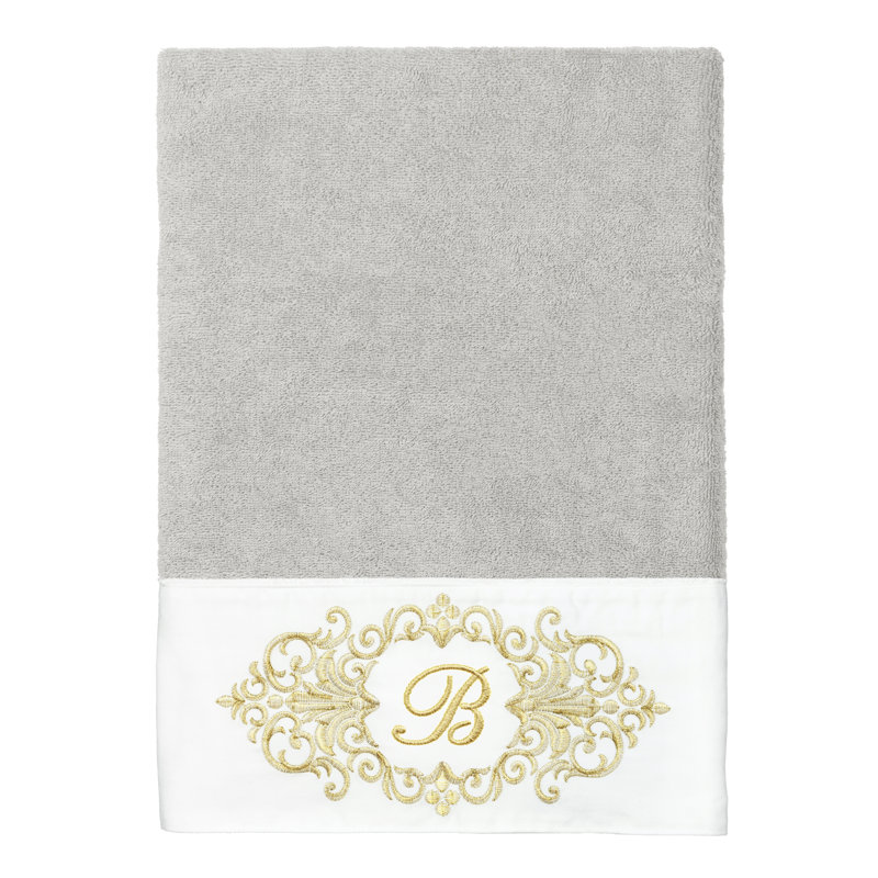 Linum Home Textiles 100% Turkish Cotton MONICA 2PC Embellished Bath Towel Set, B
