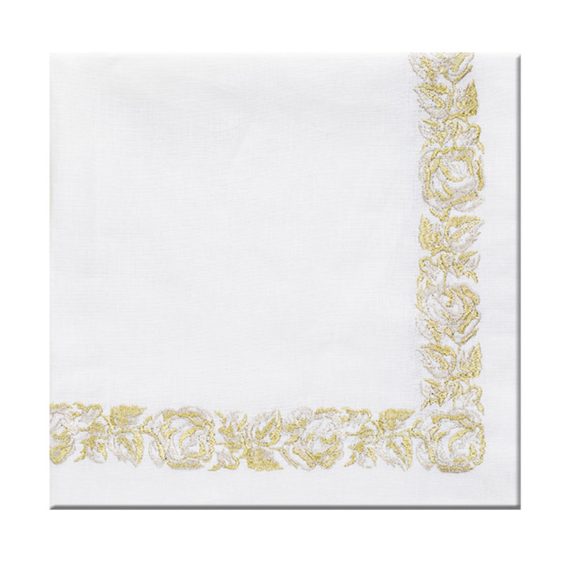 Rose Embroidered Border Napkin