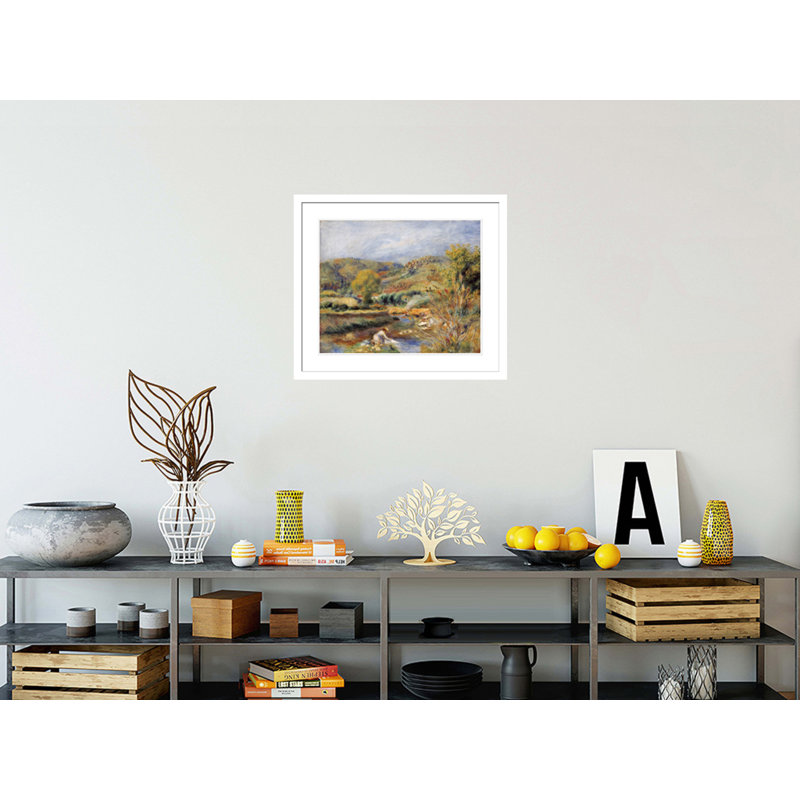 La lavandière par Pierre-Auguste Renoir, impression giclée encadrée, H 23,5 po x l 27,09 po