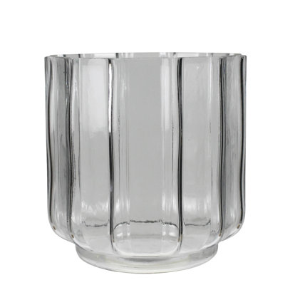 Ribbed Cylinder Vase, Glass - Wide