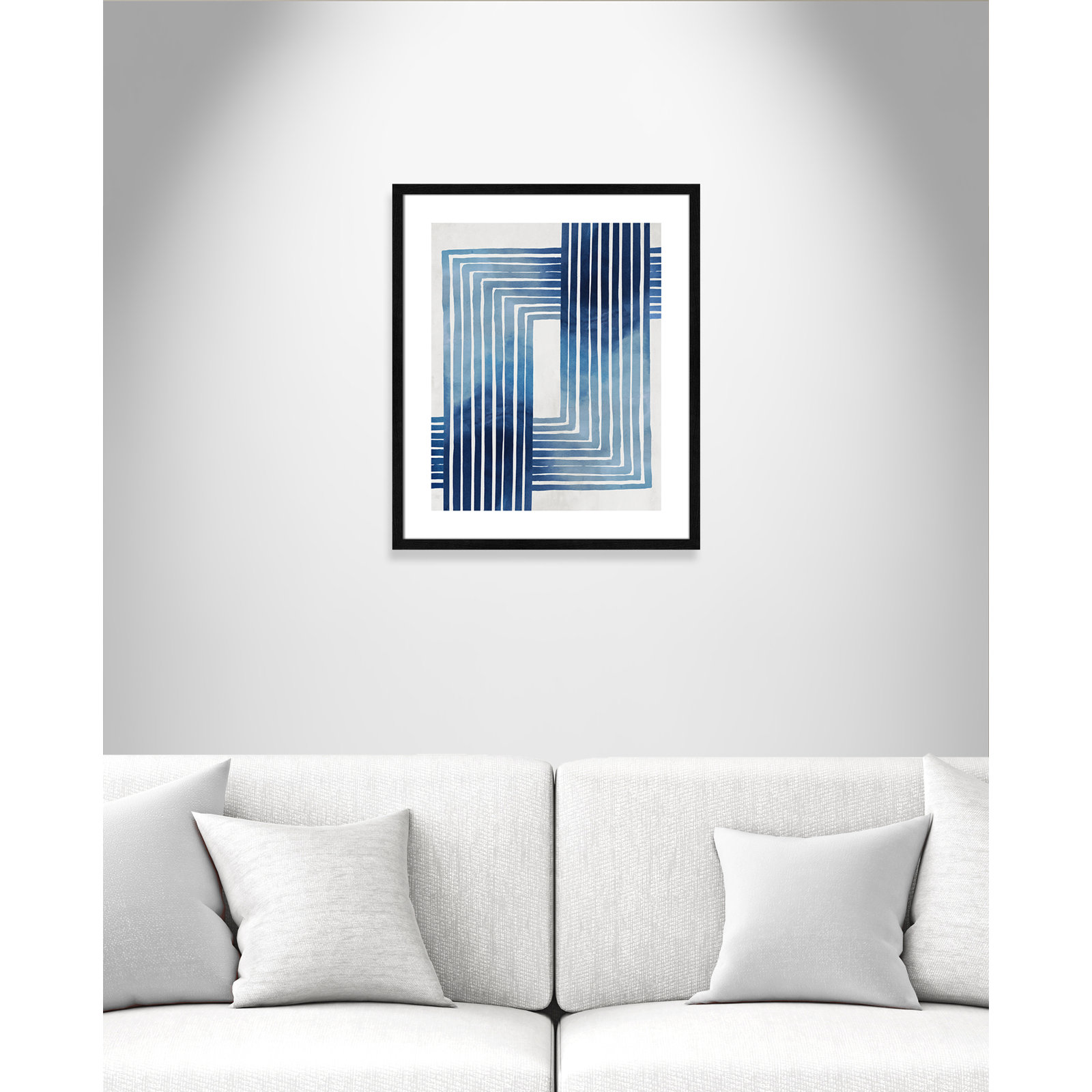 Lanny "In Unison" Painting by Eva Watts, 25.5" H x 21.5" W x 0.75" D, Black Wood Framed Paper