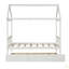 Structure de lit simple en bois massif avec lit gigogne simple, aucun sommier requis