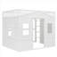 Lit mezzanine pleine grandeur en bois massif avec échelle, blanc classique, pour chambre à coucher résidentielle