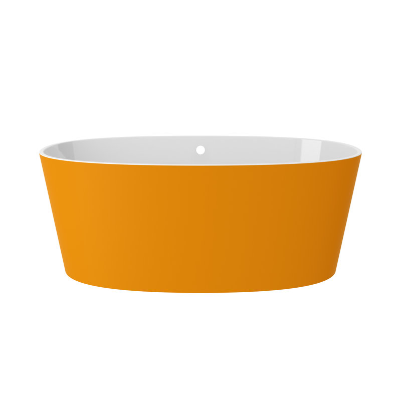 Ios 60" x 32" Freestanding Soaking Bathtub, Daffodil Yellow